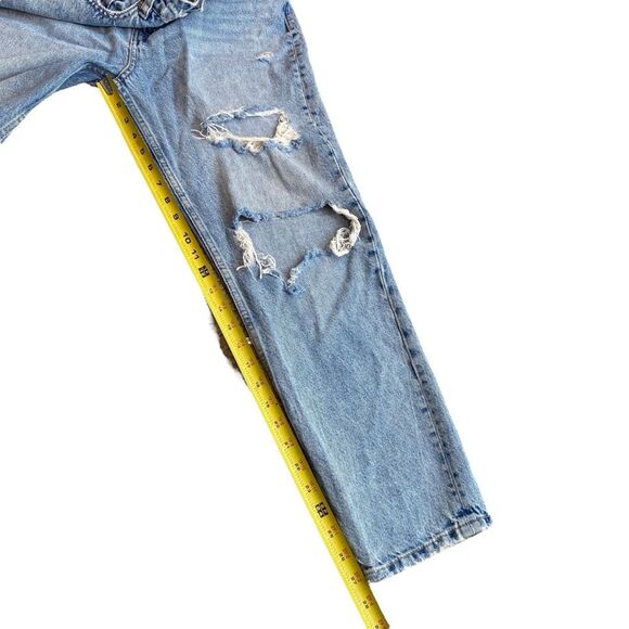 Zara Women’s 8 High Rise‎ Ripped Mom Jeans Blue Distressed Denim Relaxed Fit - Picture 14 of 14
